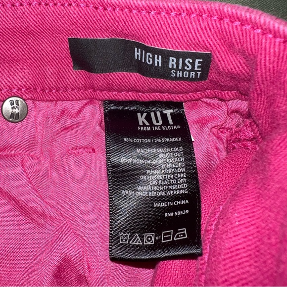 Kut From The Kloth Jane High Rise Denim Shorts Fuchsia Size 4 - Picture 9 of 9